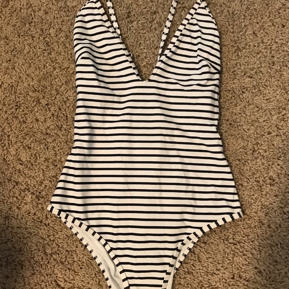 Striped One-Piece Swimsuit